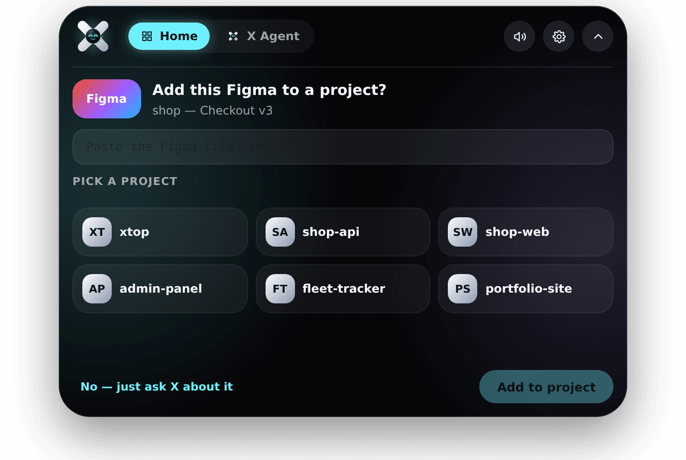 Dropped on Figma: link it to a project, or just ask about it.