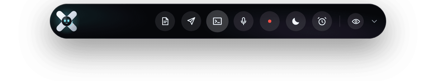 Hovered: notes, API tester, meetings, and a new recording.